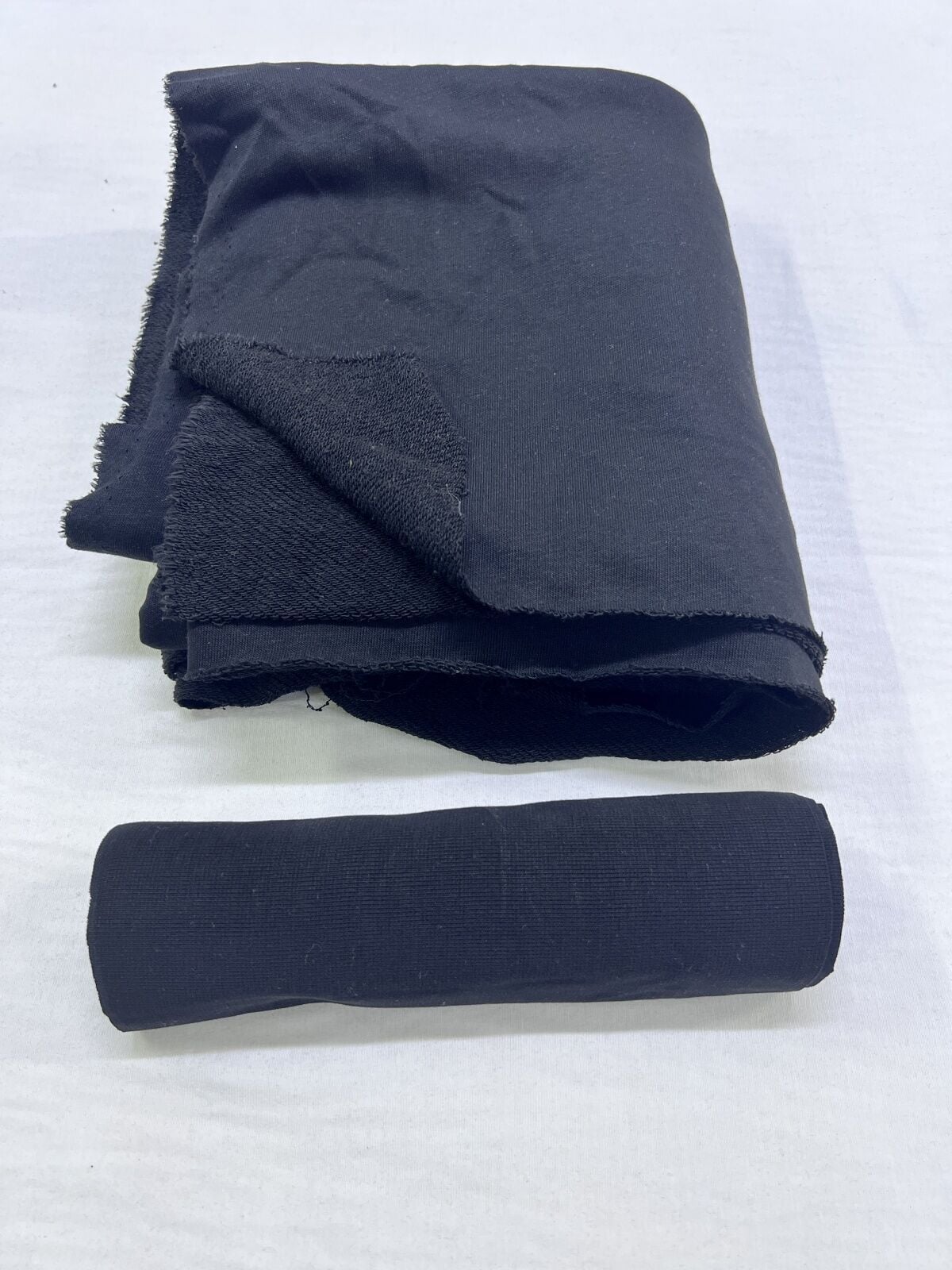 Ribanalı 3 İplik Kumaş, Parça 90x180 cm - Siyah