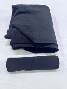 Ribanalı 3 İplik Kumaş, Parça 90x180 cm - Siyah