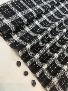 Siyah Beyaz Ekose Şanel Kumaş – Ceketlik & Takımlık