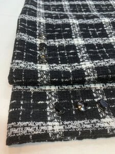 Siyah Beyaz Ekose Şanel Kumaş – Ceketlik & Takımlık