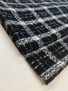 Siyah Beyaz Ekose Şanel Kumaş – Ceketlik & Takımlık