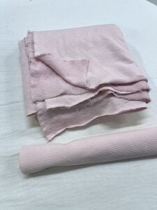 Ribanalı 3 İplik Kumaş, Parça 95x180 cm - Pembe