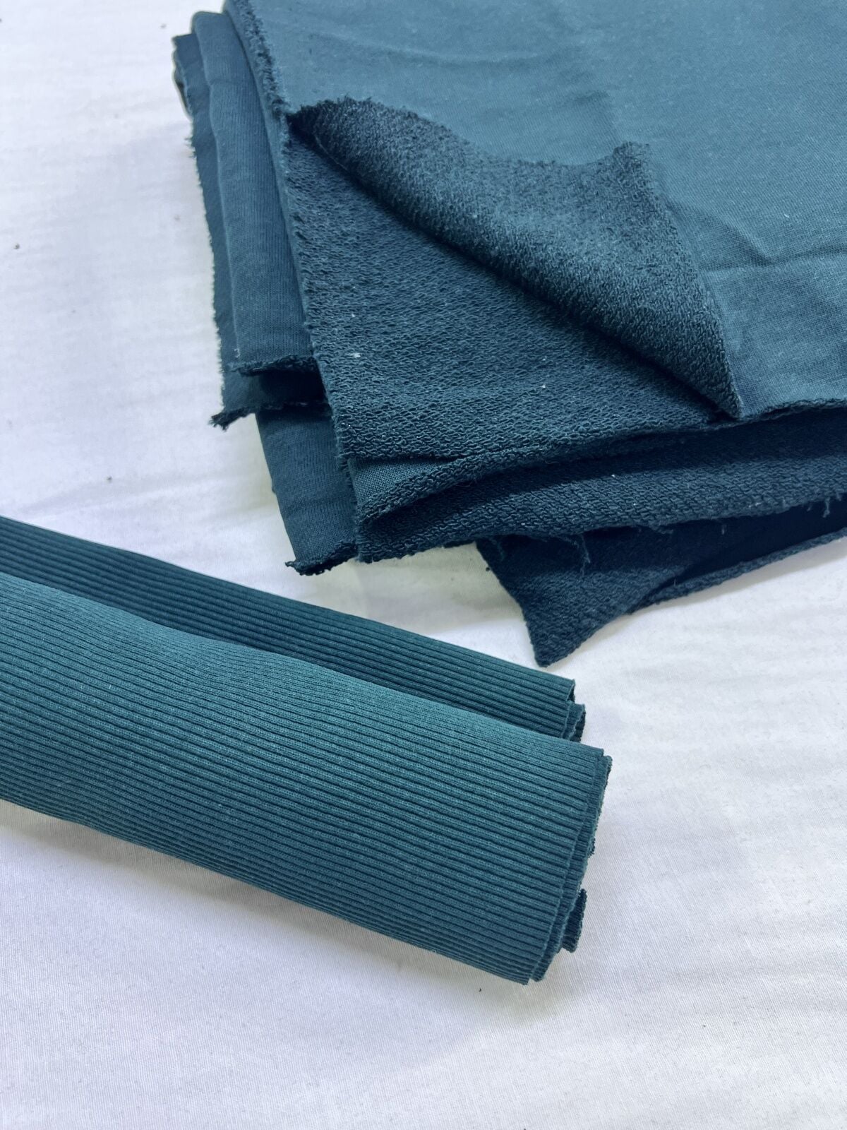 Ribanalı 3 İplik Kumaş, Parça 90x180 cm - Zümrüt Yeşili