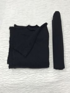 Ribanalı 3 İplik Kumaş Siyah – Parça 80x190 cm