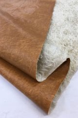 Kürk Astarlı Açık Kahve Deri Kumaş
