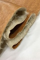 Kürk Astarlı Açık Kahve Deri Kumaş