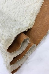 Kürk Astarlı Açık Kahve Deri Kumaş