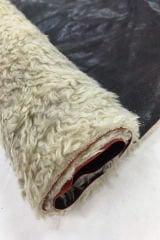 Kürk Astarlı Bordo Deri Kumaş