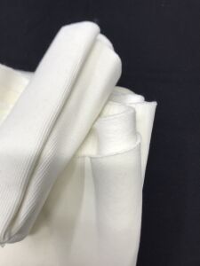 Ribanalı Şardonlu 3 İplik Kumaş Ekru, Parça 85x180 cm