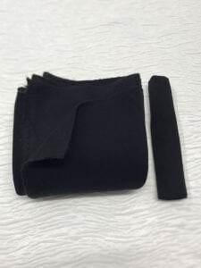 Ribanalı Şardonlu 3 İplik Kumaş Siyah, Parça 75x180 cm