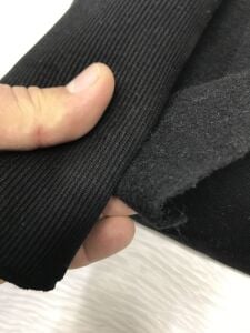 Ribanalı Şardonlu 3 İplik Kumaş Siyah, Parça 75x180 cm