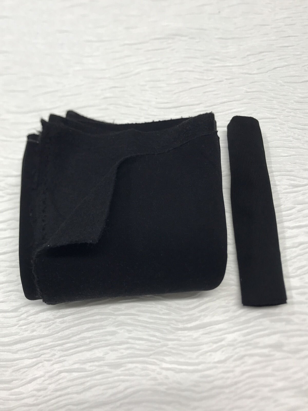 Ribanalı Şardonlu 3 İplik Kumaş Siyah, Parça 80x180 cm