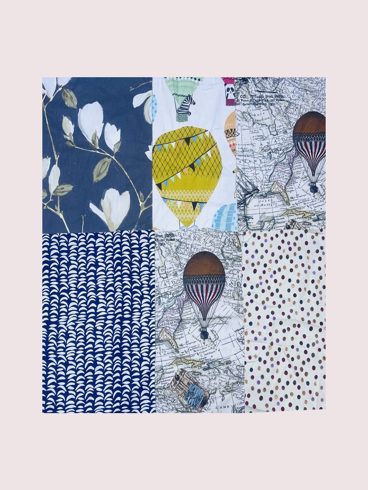 6 adet Duck Kumaş Desenli, Parça 40x50 cm - Patchwork Kumaşları