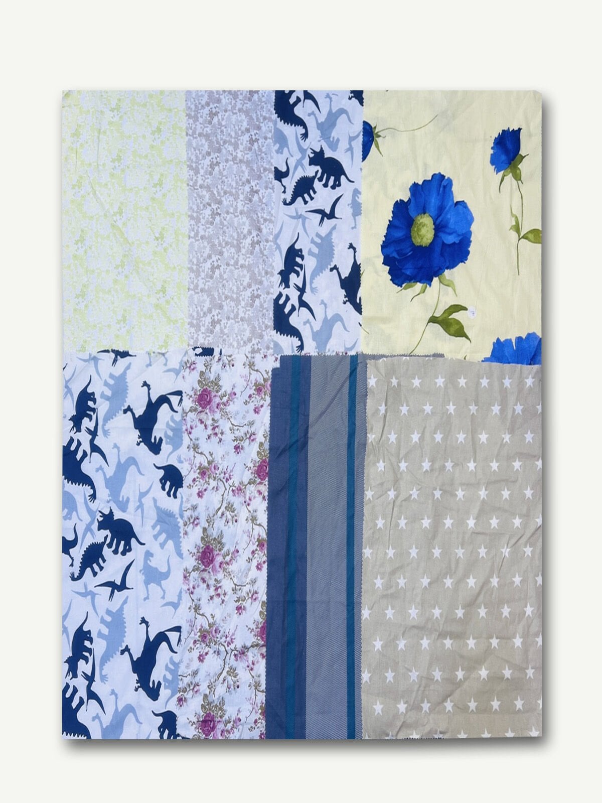 8 adet Poplin Kumaş Desenli, Parça 50x30 cm - Patchwork Kumaşları