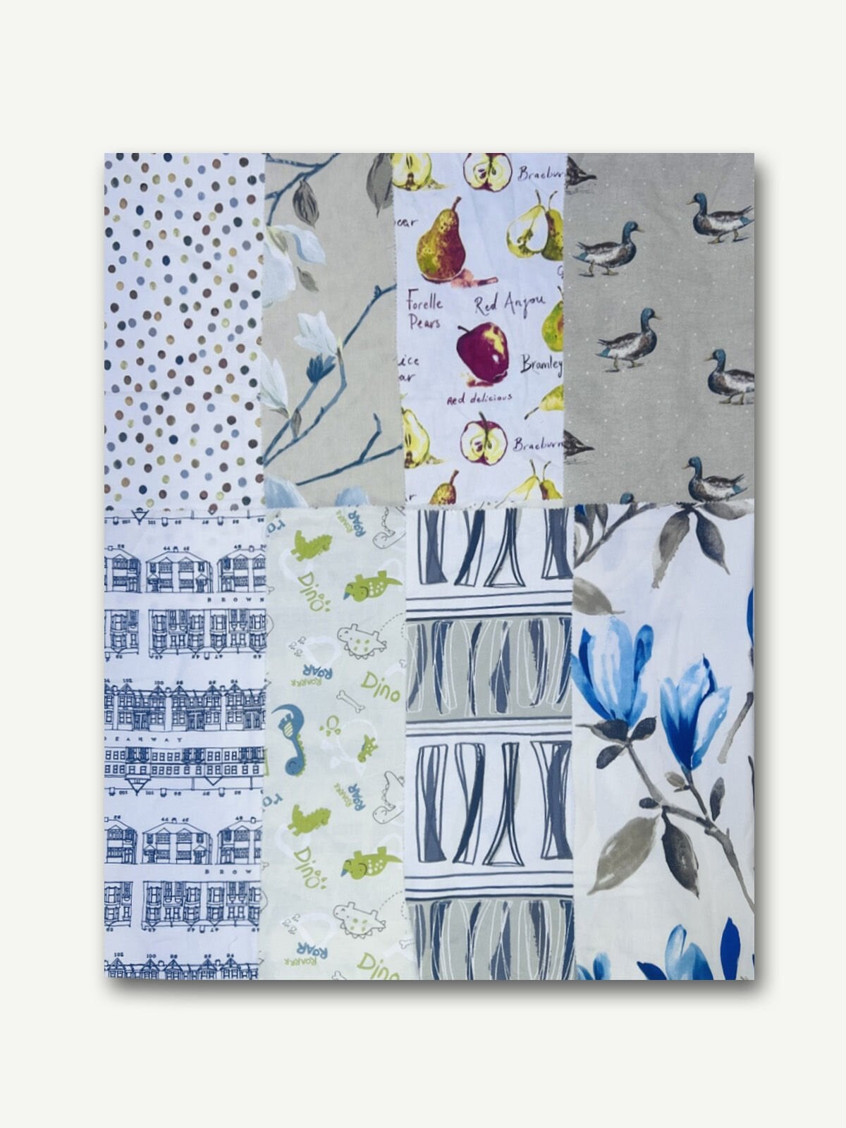 8 adet Duck Kumaş Desenli, Parça 45x30 cm - Patchwork Kumaşları