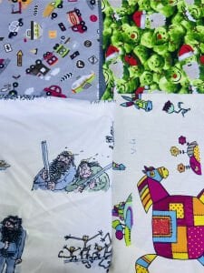 4 adet Poplin Kumaş Desenli, Parça 30x35 cm - Patchwork Kumaşları