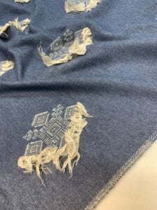 Kışlık Hafif Şardonlu Saçaklı Kumaş – İndigo Bej