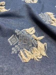 Kışlık Hafif Şardonlu Saçaklı Kumaş – İndigo Bej