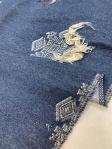 Kışlık Hafif Şardonlu Saçaklı Kumaş – İndigo Bej