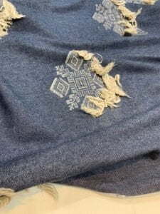 Kışlık Hafif Şardonlu Saçaklı Kumaş – İndigo Bej