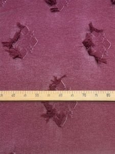 Kışlık Hafif Şardonlu Saçaklı Kumaş – Bordo