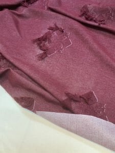 Kışlık Hafif Şardonlu Saçaklı Kumaş – Bordo