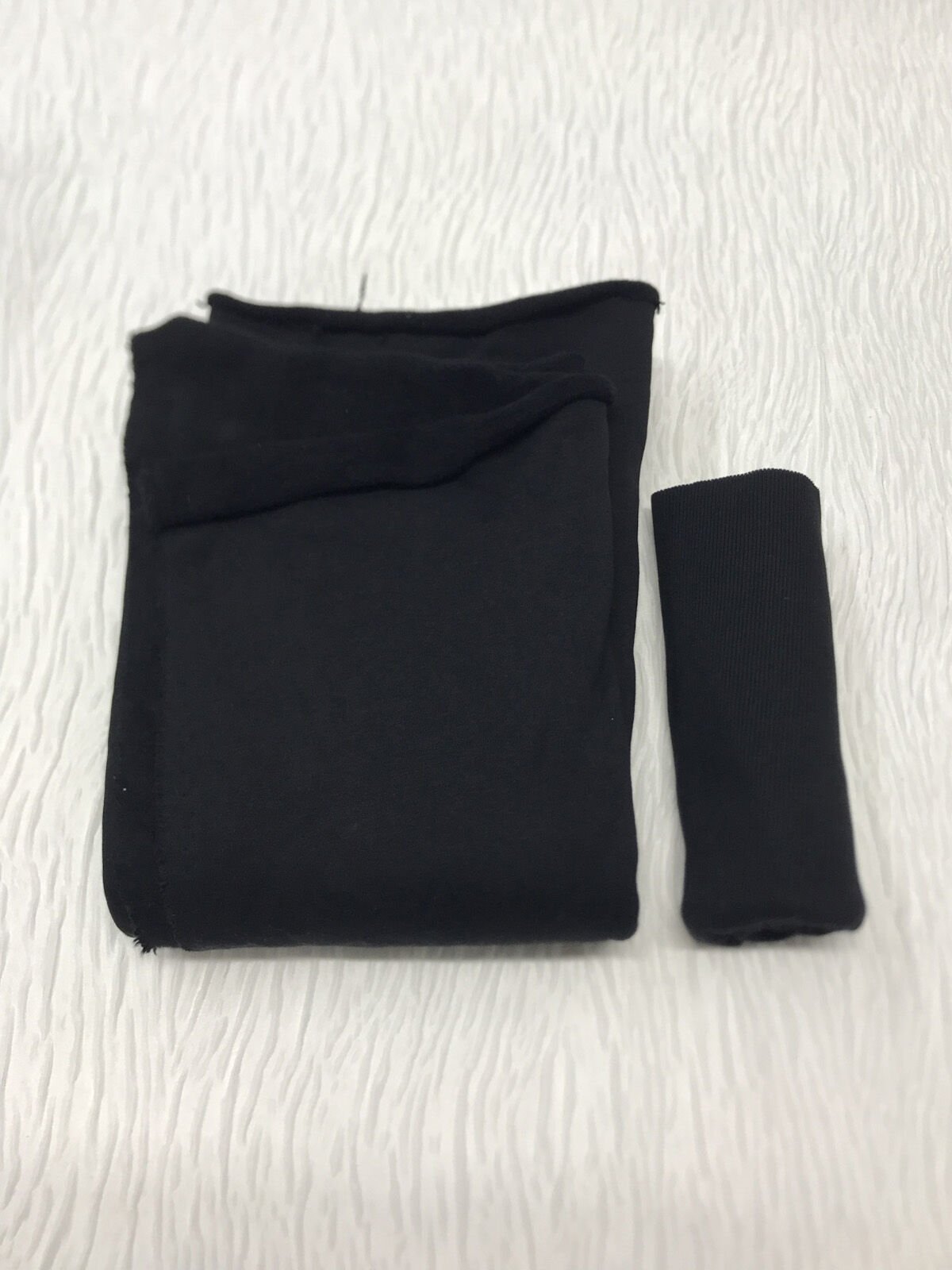 Ribanalı Az Şardonlu 3 İplik Kumaş Siyah, Parça 110x180 cm