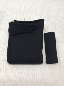 Ribanalı Az Şardonlu 3 İplik Kumaş Siyah, Parça 110x180 cm