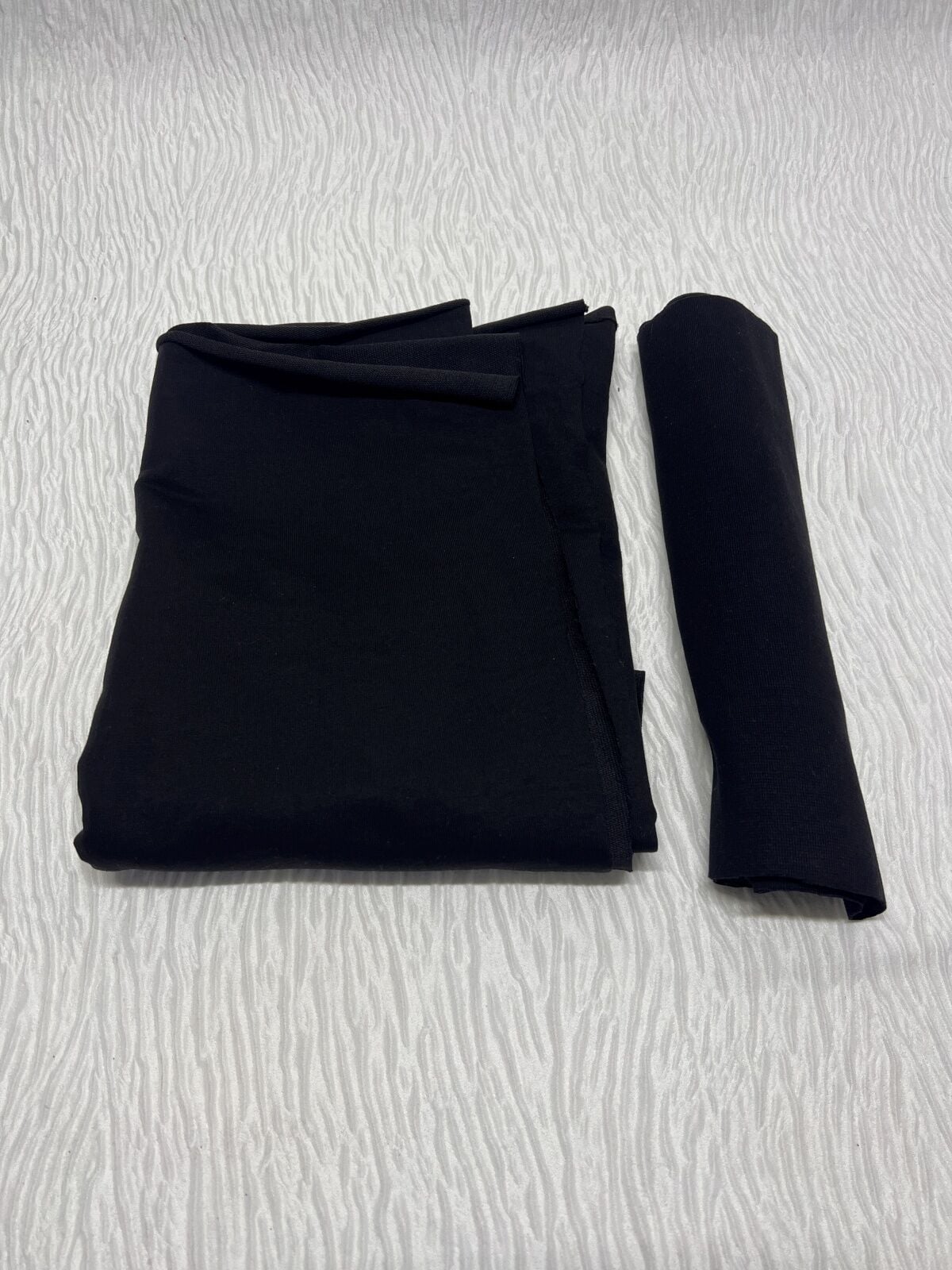 Ribanalı Diz Yapmaz 2 İplik, Parça 90x180 cm - Siyah