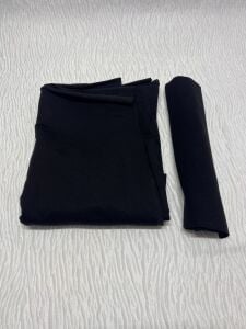 Ribanalı Diz Yapmaz 2 İplik, Parça 80x180 cm - Siyah