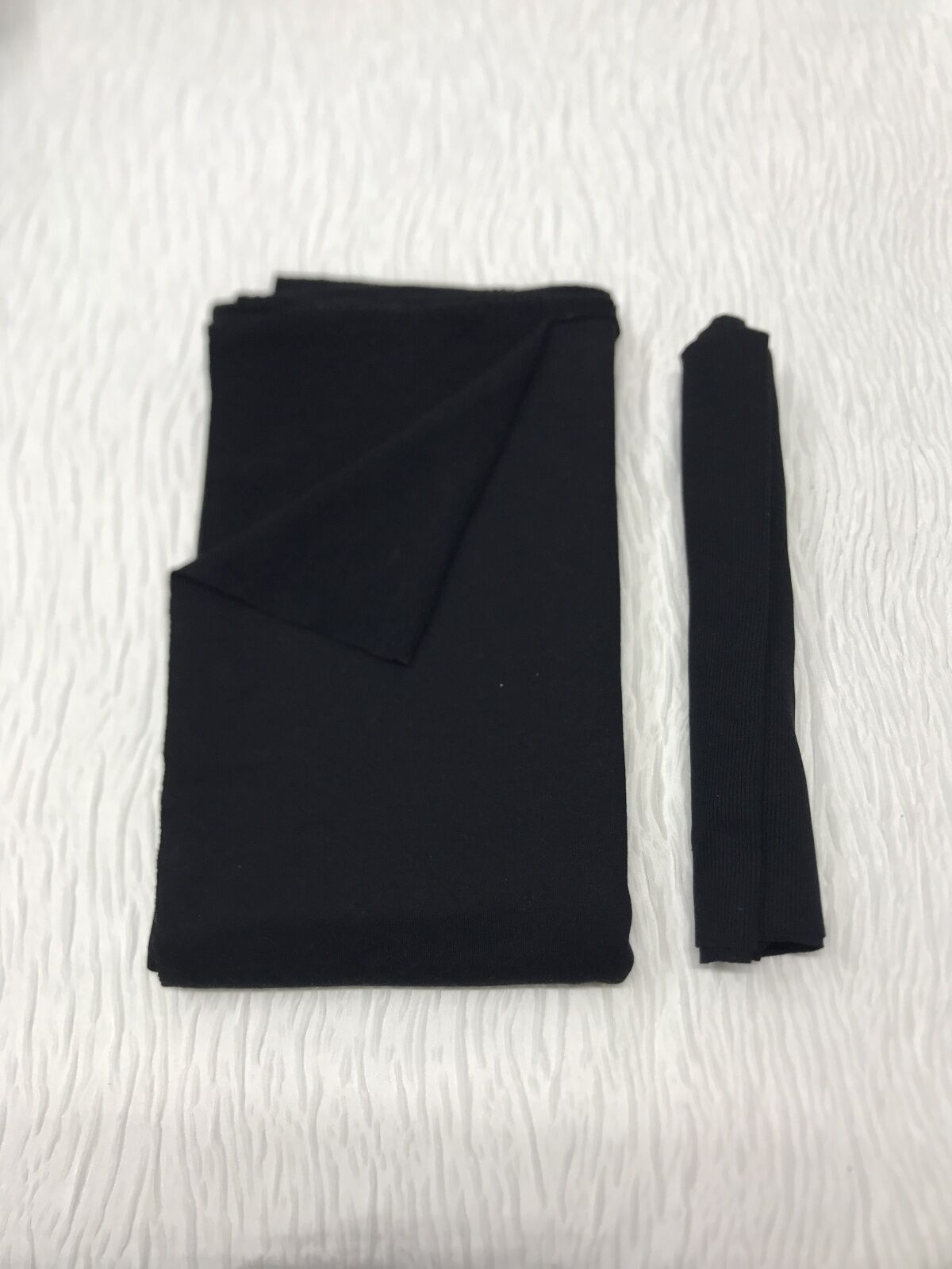 Ribanalı 3 İplik Kumaş Siyah – Parça 75x180 cm