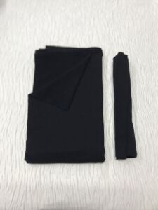 Ribanalı 3 İplik Kumaş Siyah – Parça 75x180 cm