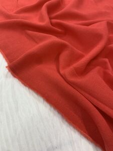 Dökümlü Keten Kumaş - Açık Kırmızı