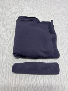 Ribanalı 3 İplik Kumaş, Parça 90x160 cm - Füme