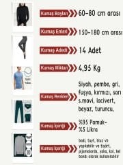 İnce Ribana Esnek Penye Kumaş Seti, Boyları 60-80 cm arası 14 adet
