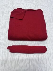 Ribanalı 3 İplik Kumaş, Parça 85x180 cm - Kırmızı
