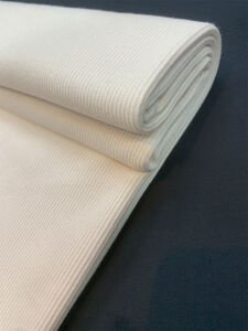 Vanilya Çiçeği Rengi Ribana Fitilli (Kaşkorse) Kumaş - Yaka ve Kol Manşeti İçin Uygun