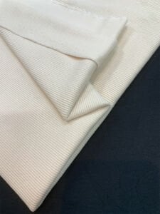 Vanilya Çiçeği Rengi Ribana Fitilli (Kaşkorse) Kumaş - Yaka ve Kol Manşeti İçin Uygun