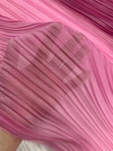 Pembe Işıltılı Piliseli Tül Kumaş