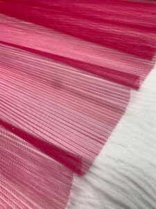 Fuşya Piliseli Sert Tül Kumaş