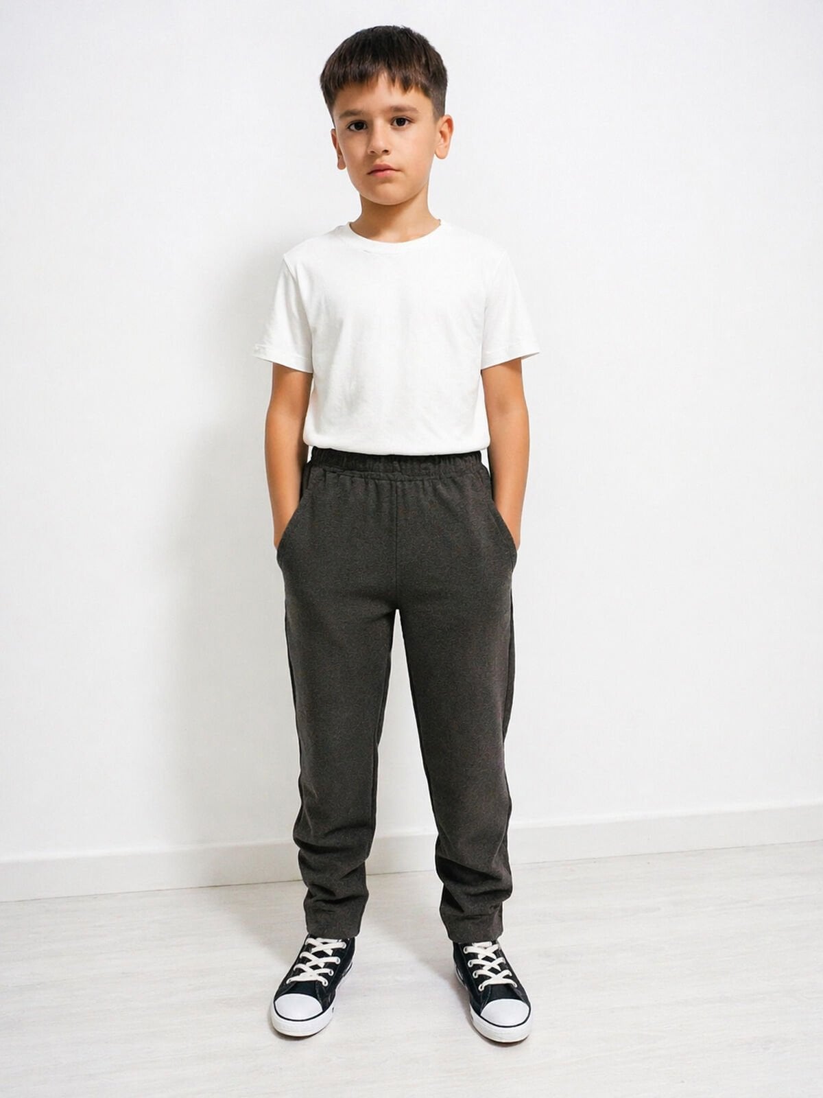 Haki Jogger Erkek Çocuk Pantolon Beli Lastikli