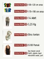Süprem Kumaş Penye Seti, Boyları 100-120 cm arası 14 adet