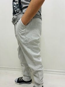 Açık Gri Jogger Erkek Çocuk Pantolon Beli Lastikli