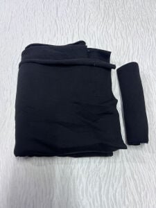 Ribanalı Diz Yapmaz 2 İplik, Parça 90x180 cm - Siyah