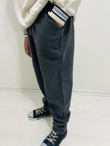 Koyu Gri (Füme) Jogger Erkek Çocuk Pantolon Beli Lastikli