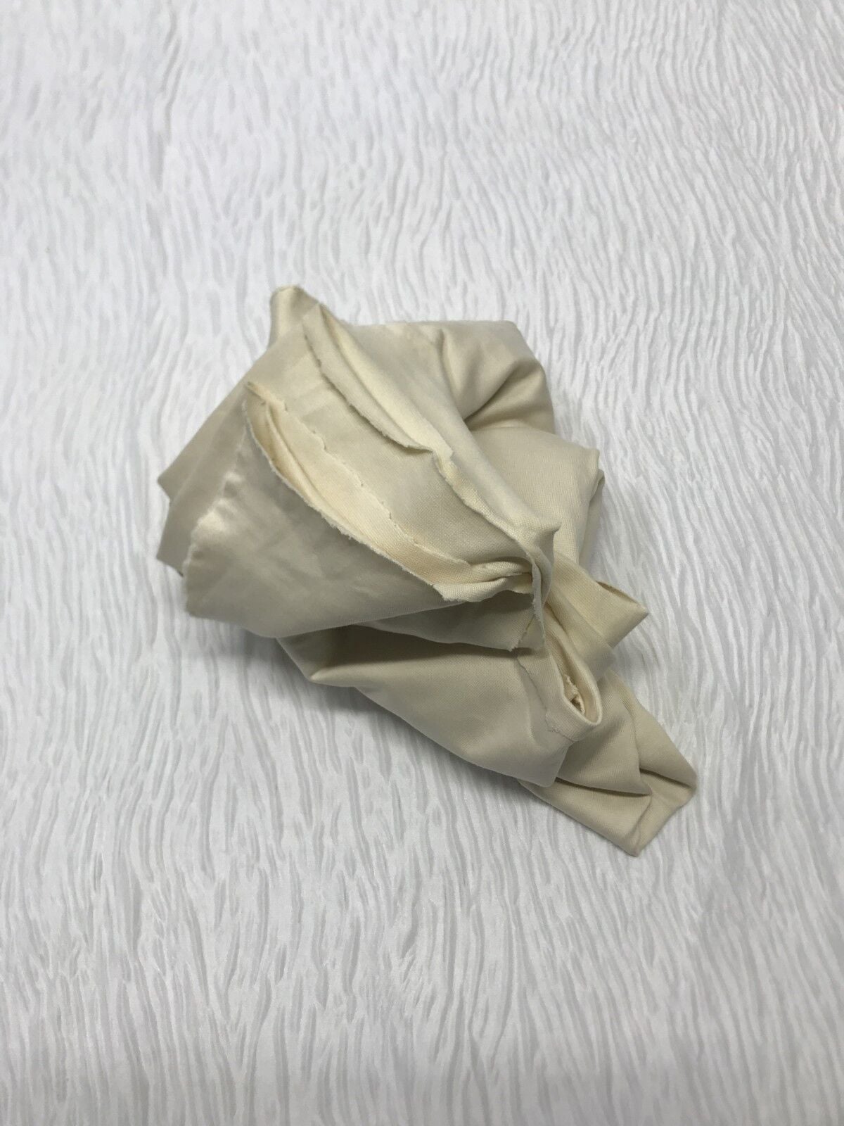 İnce Esnek Ribana Kumaş, Parça 100x160 cm - Krem