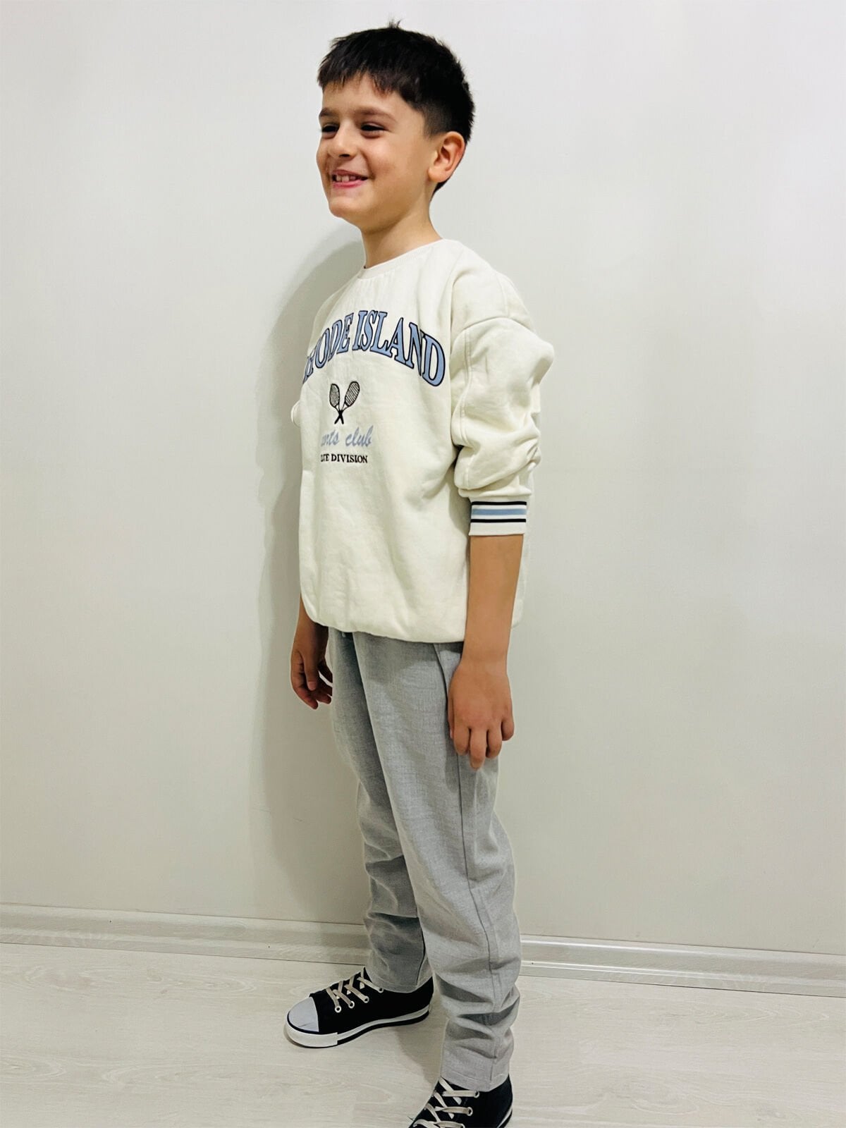 Gri Jogger Erkek Çocuk Pantolon Beli Lastikli