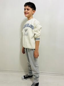 Gri Jogger Erkek Çocuk Pantolon Beli Lastikli