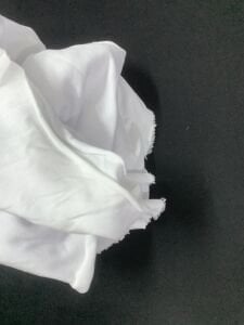 Beyaz Esnek Bebe Ribanası Penye Kumaş, Parça 110x190 cm