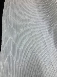 Beyaz Penye Piliseli Kumaş Zigzag Desenli